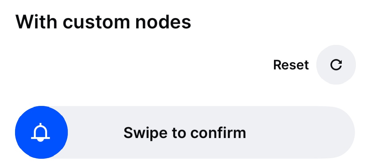 Custom nodes on slide button