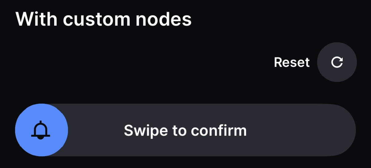 Custom nodes on slide button